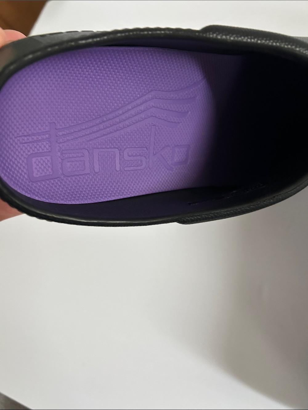 Dansko Black Clogs with Purple Insole - Picture 7 of 10